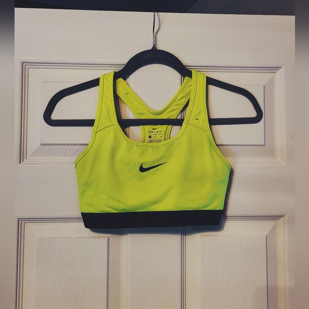 Nike neon yellow sports bra